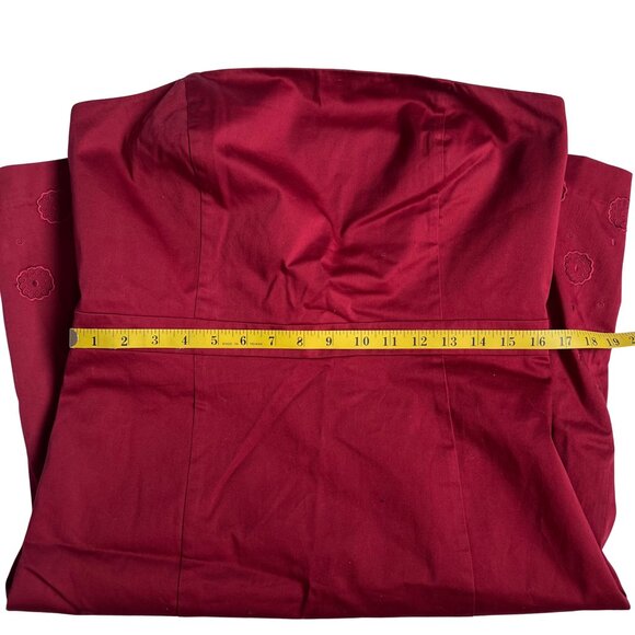 Size 12 NWT - Ann Taylor Red Strapless Floral Embroidered Dress - Picture 13 of 13